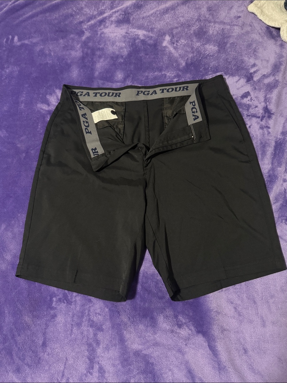 PGA Tour Black Men's Stretch Performance Golf Shorts
